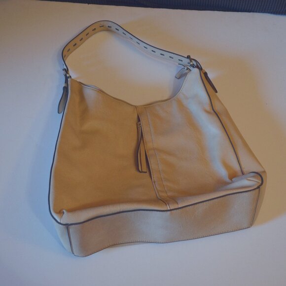 BUENO Beige Hobo Shoulder Faux Leather Pockets Women Purse ~ 11.5'x14' x 4' - Picture 1 of 5